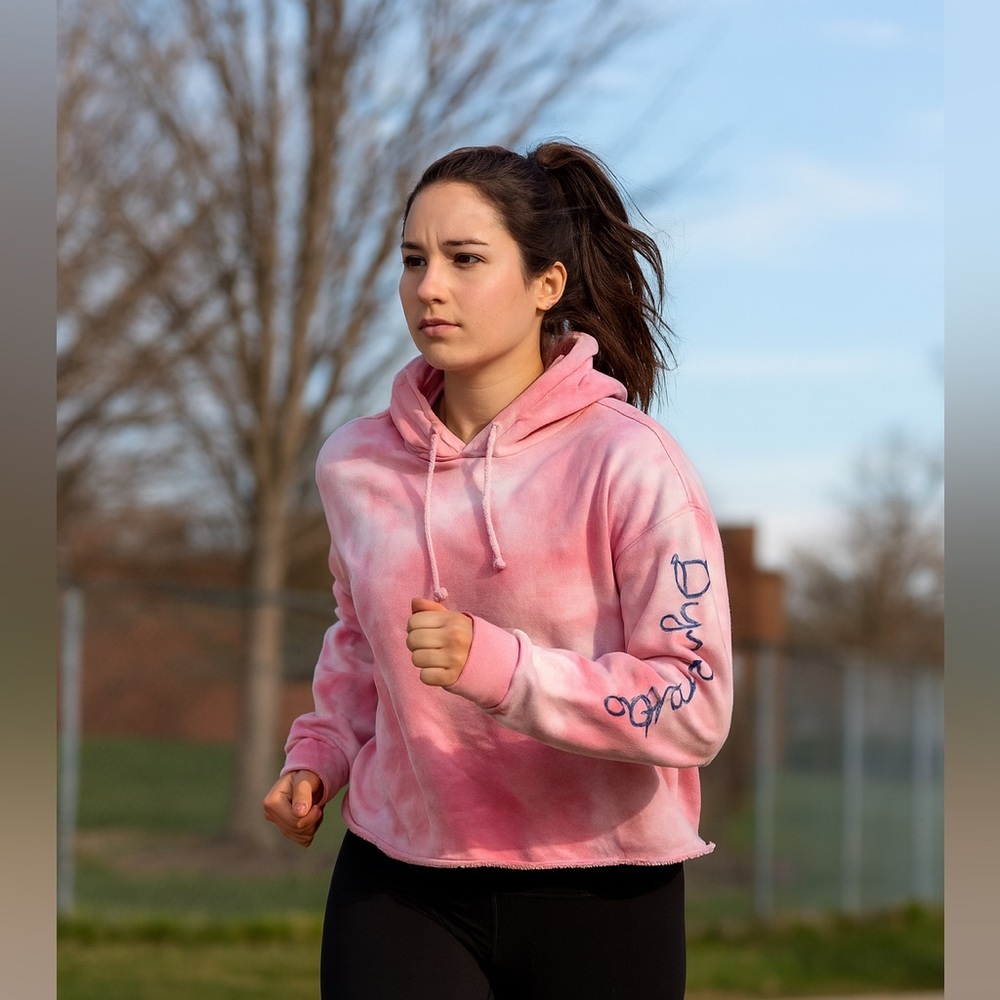 Free People Pink Tie-Dye Dynamite Oversized Hoodie